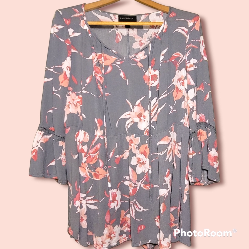 Lane Bryant | Top / Blouse | Size 14/16 | Elastic Waist | Bell Sleeves | NWOT